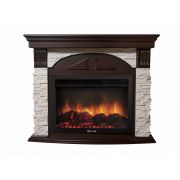 Портал Firelight Torre 26/30S камень белый, шпон темный дуб
