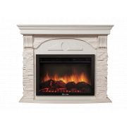 Портал Firelight Torre 25U (угловой) камень белый, шпон белёный дуб