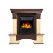 Портал Firelight Forte Classic U (угловой) камень бежевый, шпон темный дуб