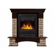 Портал Firelight Forte Wood Classic камень коричневый, шпон темный дуб