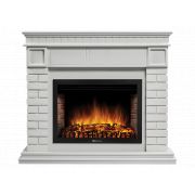 Портал Firelight Bricks 25U (угловой) камень белый, белая эмаль