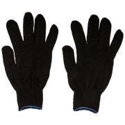 Перчатки вязаные упрочненные (5 нитей) х/б черн. 12496