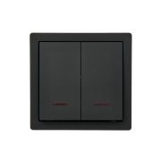 Выключатель 2-кл. ОП LETO с индикацией черн. бархат LEZARD 752-4200-112