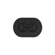 Розетка 2-м СП OSEN без заземл. ПБТ круглая механизм черн. бархат LEZARD 744-4200-128B