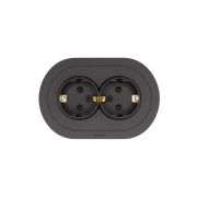 Розетка 2-м СП OSEN с заземл. ПБТ круглая механизм черн. бархат LEZARD 744-4200-127B