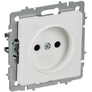 Розетка BRITE РС10-1-0-БрАБ 10А без заземл. без защ. шторок механизм арктич. бел. IEK BR-R10-10-K91