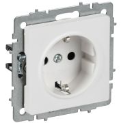 Розетка BRITE РС11-1-0-БрАБ 16А с заземл. без защ. шторок механизм арктич. бел. IEK BR-R11-16-K91