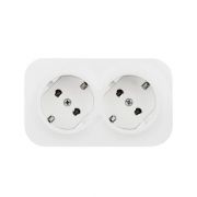 Розетка 2-м ОП Quteo 16А IP20 250В 2х2P+E с заземл. без защ. шторок бел. IEK 782233