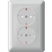 Розетка 2-м СП W59 16А IP20 с заземл. защ. шторки в сборе бел. SE RS16-255-18
