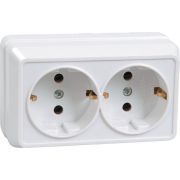 Розетка 2-м ОП Октава РС22-3-ОБ 16А IP20 с заземл. бел. GENERICA ERO21-K01-16-DC