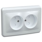 Розетка 2-м СП Вега РС12-2-ВБ без заземл. контакта без защ. штор 10А бел. GENERICA ERV20-K01-10-DM