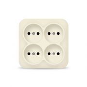 Розетка 4-м ОП 10А IP20 квадрат. без заземл. сл. кость IONICH 1453