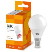 Лампа светодиодная G45 5Вт шар 3000К тепл. бел. E14 450лм 230-240В IEK LLE-G45-5-230-30-E14