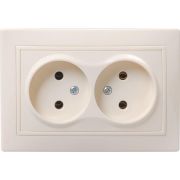 Розетка 2-м СП Кварта 10А IP20 без заземл. без защ. шторок крем. GENERICA ERK23-K33-10-DM