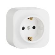 Розетка 1-м ОП Quteo 16А IP20 2P+E с заземл. без защ. шторок бел. IEK 782211