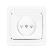 Розетка 1-м СП Валери 16А IP20 без заземл. защ. шторки бел. UNIVersal В0022x