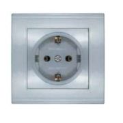 Розетка 1-м СП Бриллиант 16А IP20 с заземл. серебр. UNIVersal 7949872
