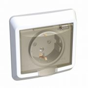 Розетка 1-м СП Этюд 16А IP44 250В с заземл. защ. шторки бел. SE PC16-044B