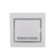 Выключатель 1-кл. СП Mira 10А IP20 с сер. вставкой бел. LEZARD 701-0215-100