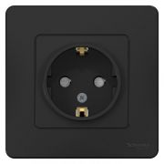 Розетка 1-м СП Blanca 16А IP20 250В с заземл. защ. шторки антрацит SchE BLNRS001116
